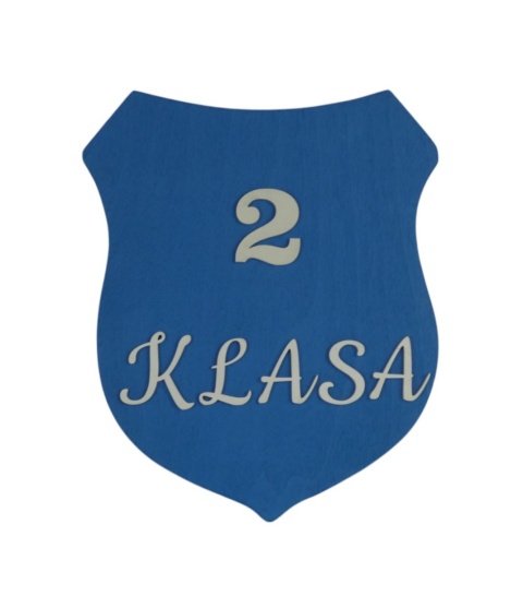 Tabliczka szkolna Herb 2 klasa - Niebieska Tabliczka szkolna Herb 2 klasa - Niebieska
