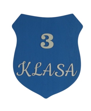 Tabliczka szkolna Herb 3 klasa - Niebieska