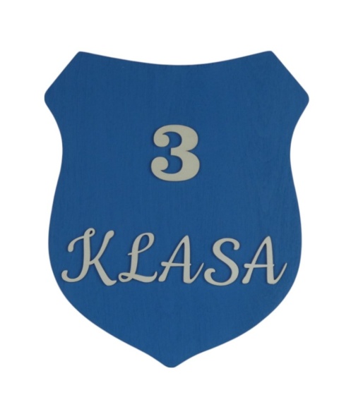 Tabliczka szkolna Herb 3 klasa - Niebieska Tabliczka szkolna Herb 3 klasa - Niebieska