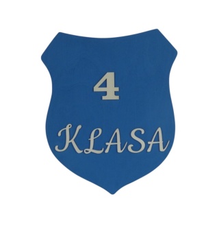 Tabliczka szkolna Herb 4 klasa - Niebieska