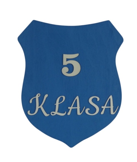 Tabliczka szkolna Herb 5 klasa - Niebieska Tabliczka szkolna Herb 5 klasa - Niebieska