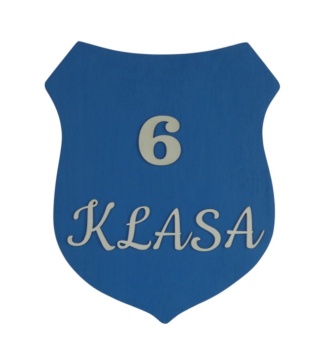 Tabliczka szkolna Herb 6 klasa - Niebieska