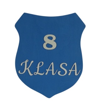 Tabliczka szkolna Herb 8 klasa - Niebieska