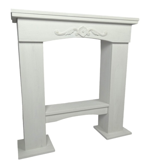 Drewniany Portal Kominkowy "Elegance" - Biały