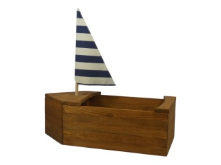 Duża łódka z żaglem - Brązowa