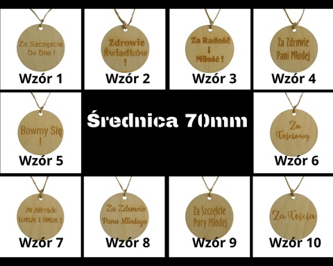 Eleganckie eko zawieszki na butelki weselne (10 szt) 16 wzorów – personalizowane podziękowanie dla gości