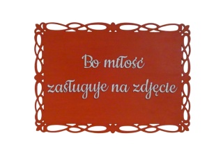 Tabliczka " Bo milość zasługuje na zdjęcie " - Czerwona