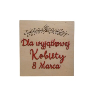 Tabliczka " Dla wyjątkowej Kobiety 8 Marca " - Naturalny