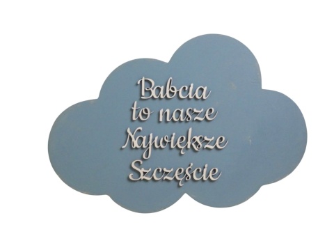 Tabliczka chmurka " Babcia to nasze największe szczęście " - błękitna #1