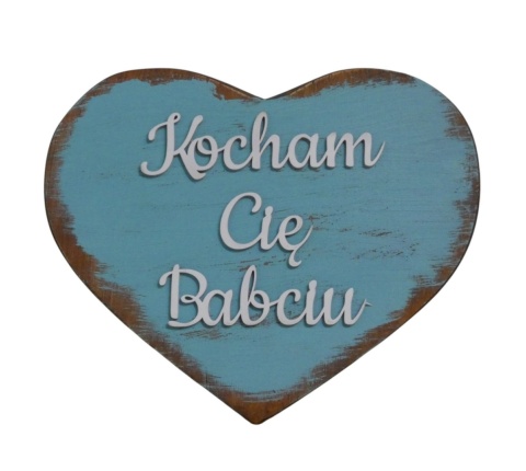 Tabliczka serce "Kocham Cię Dziadku " - Brązowa