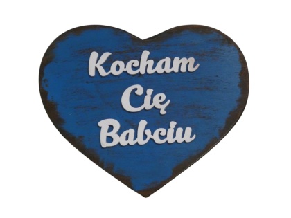 Tabliczka serce "Kocham Cię Dziadku " - Brązowa