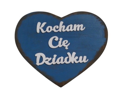 Tabliczka serce "Kocham Cię Dziadku " - Brązowa
