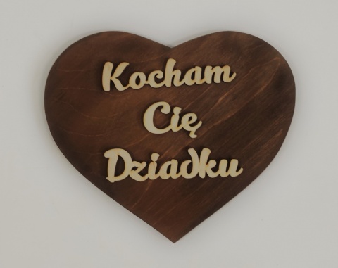 Tabliczka serce "Kochanym Dziadkom " - Brązowy