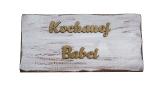 Tabliczka z napisem " Kochanej Babci " - Brązowa-Biała