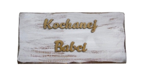 Tabliczka z napisem " Kochanej Babci " - Brązowa-Biała